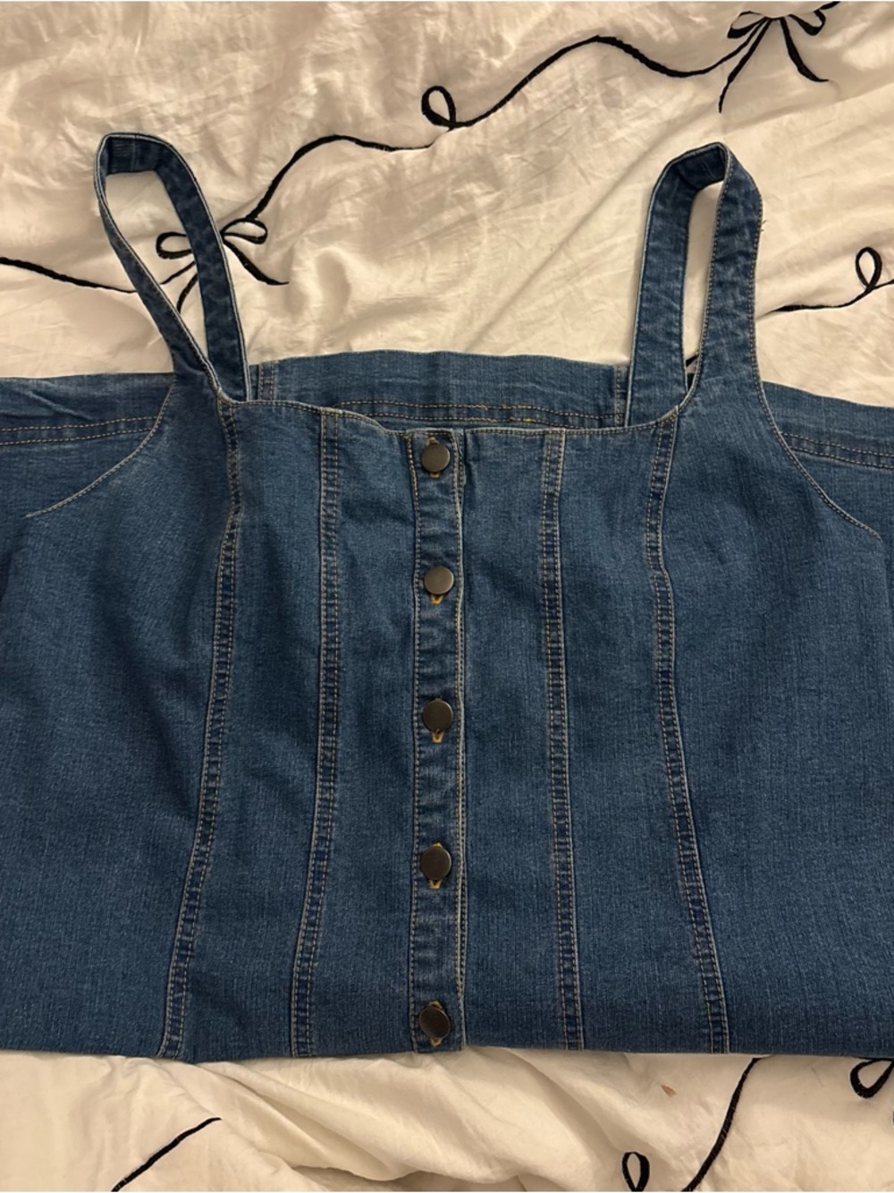 BDG Indigo Denim Button-Front Tank